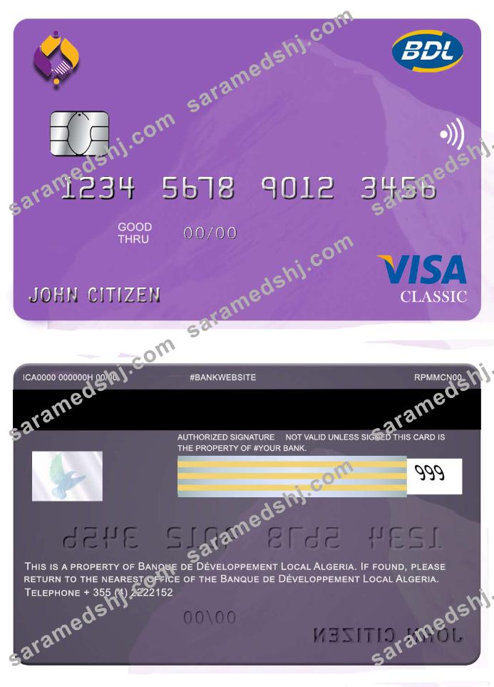 Algeria Banque de developpement visa card